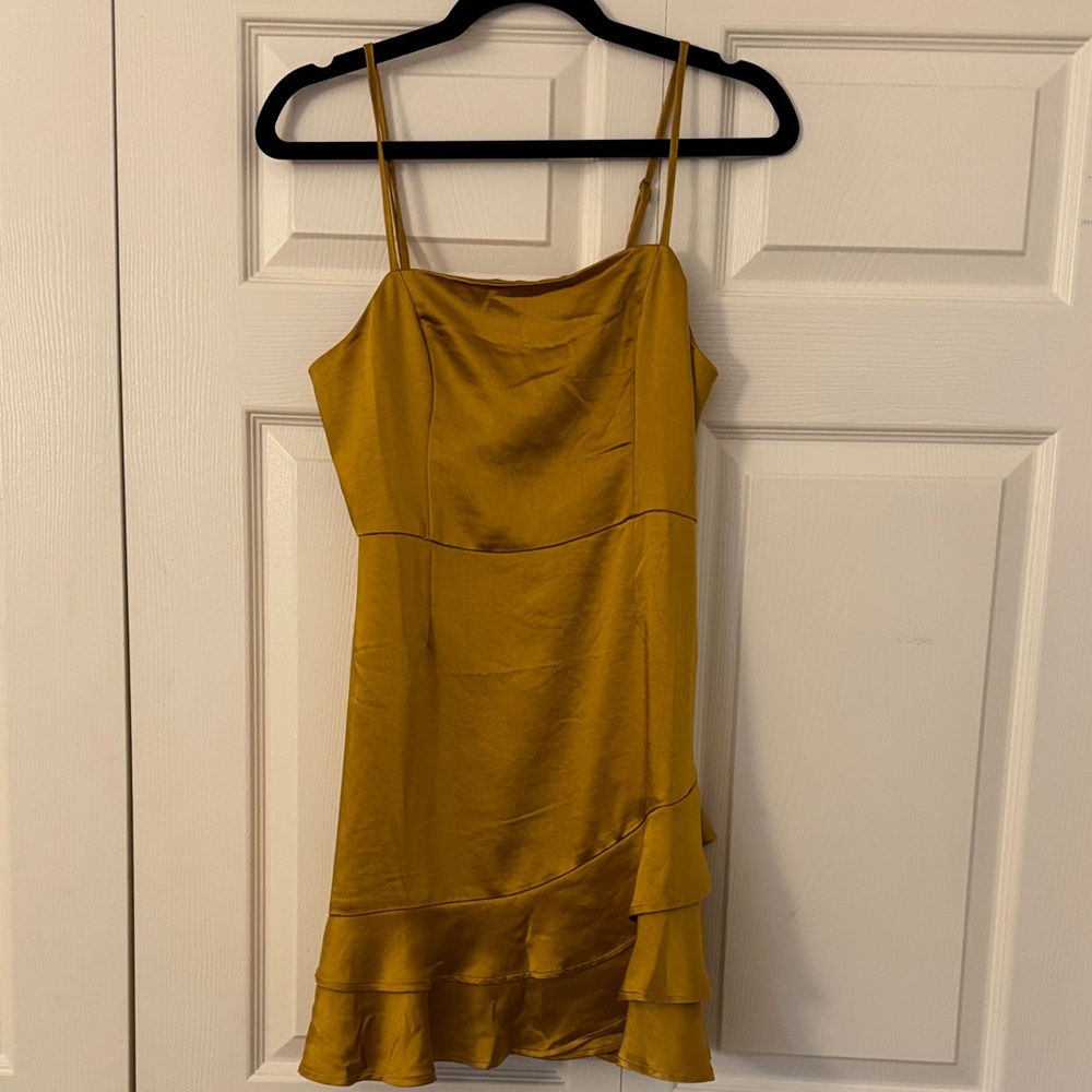 Lulu's Mustard Yellow Mini Dress